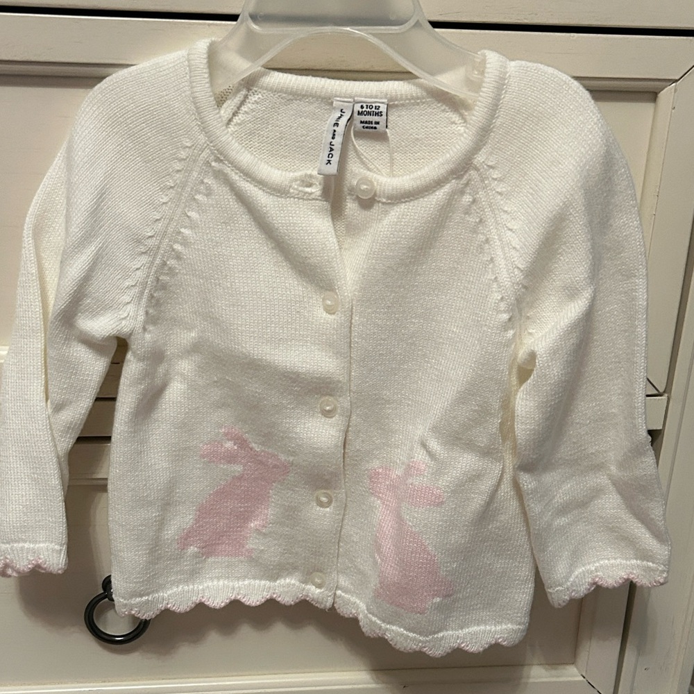 White and Pink Bunny Cardigan